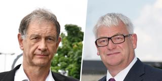 Fotocollage: Hubert Ulrich, ehem. Landesvorsitzender der Grünen Saar, und Peter Demmer (SPD), Ex-Oberbürgermeister der Stadt Saarlouis (Foto: SR / imago/BeckerBredel / Michael Büch)
