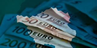 Umriss des Saarlandes auf einer Reihe Euro-Banknoten (Foto: pixabay, SR/Knöbber)