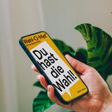 Der Wahl-o-Mat auf einem Smartphone-Bildschirm (Foto: unsplash / Swello, bpb, SR / Knöbber)