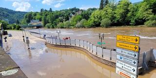 Mettlacher Kreisverkehr nach dem Hochwasser (Foto: René Henkgen/SR)