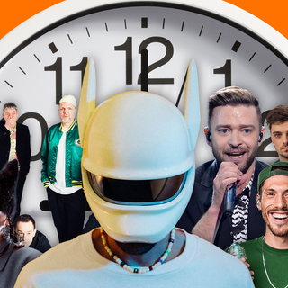 Cro, GreeeN, die Beatsteaks, Nina Chuba, Martin Garrix und Justin Timberlake sind vor eine große Uhr gephotoshopt. (Foto: Pressefotos / MXM Photo / picture alliance / Photoshot | -)