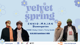 Das Plakat von Velvet Spring, inklusive Fotos von Ennio, Majan und Blumengarten. (Foto: Velvet Spring)